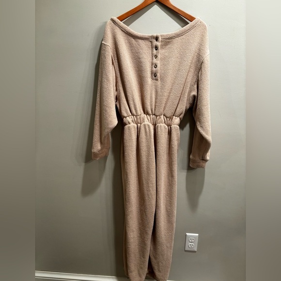 Free People Cream Jumpsuit Relaxed Fit High-Waisted soft terry cloth casual XS - Picture 6 of 11